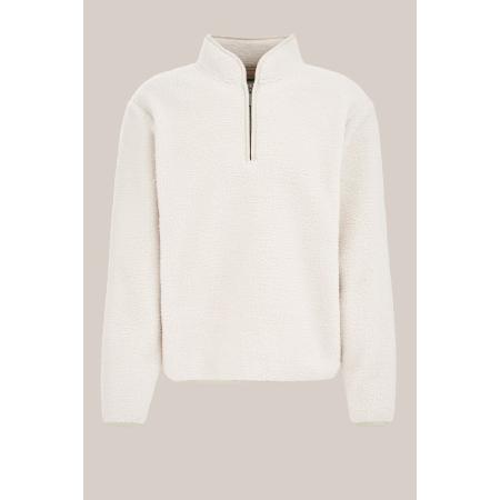 WE Fashion Heren regular fit teddy trui - Regular fit - Gebroken wit - Maat: XS