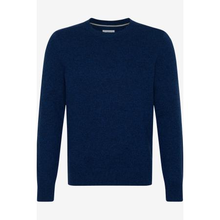 Brax Gebreide trui ronde halsindigo, Effen