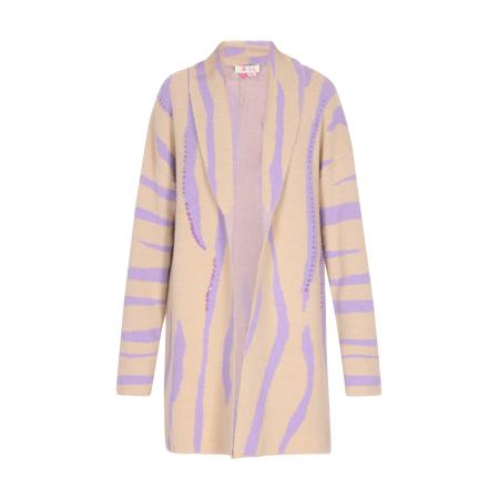 IZIA IZIA Gebreid vest beige / lavendel