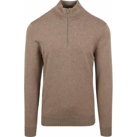 Profuomo Half Zip Pullover Luxury Beige
