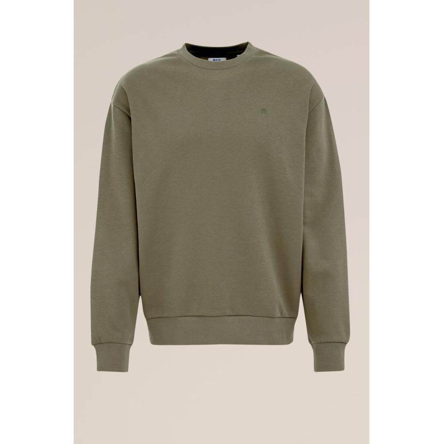 WE Fashion Heren Regular fit sweater - Regular fit - Legergroen - Katoen - Maat: XS Groen