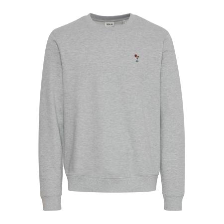 !Solid Trui Nooam grijs gemêleerd