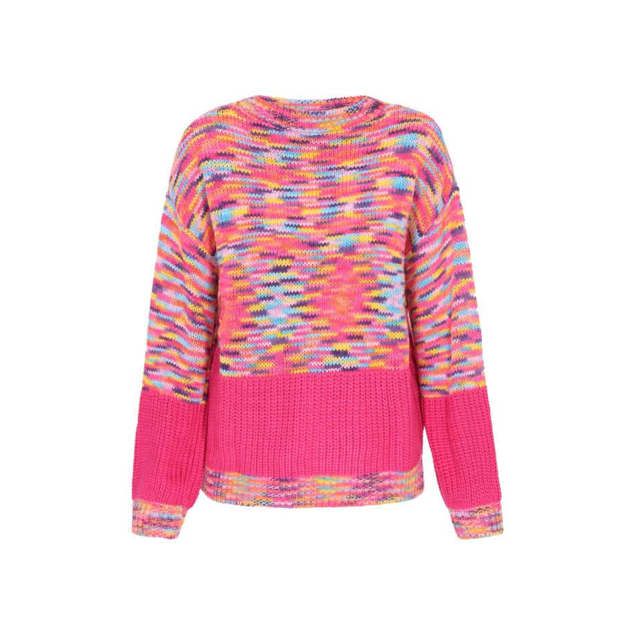 Swirly swirly Trui Back To School lichtblauw / geel / lila / pink -