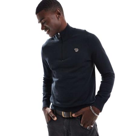 PS Paul Smith - Trui met halve rits en icoonlogo in zwart