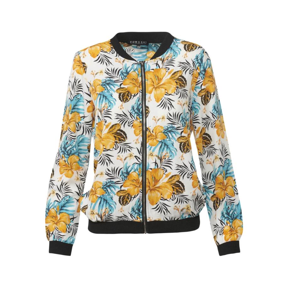 KOROSHI KOROSHI Sweatvest crème / lichtblauw / donkergeel / zwart -