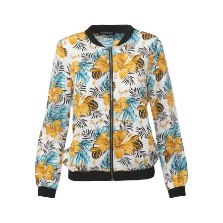 KOROSHI KOROSHI Sweatvest crème / lichtblauw / donkergeel / zwart