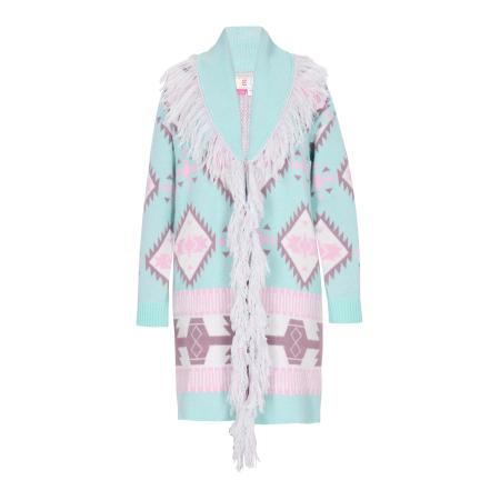 IZIA IZIA Gebreid vest turquoise / mauve / rosa