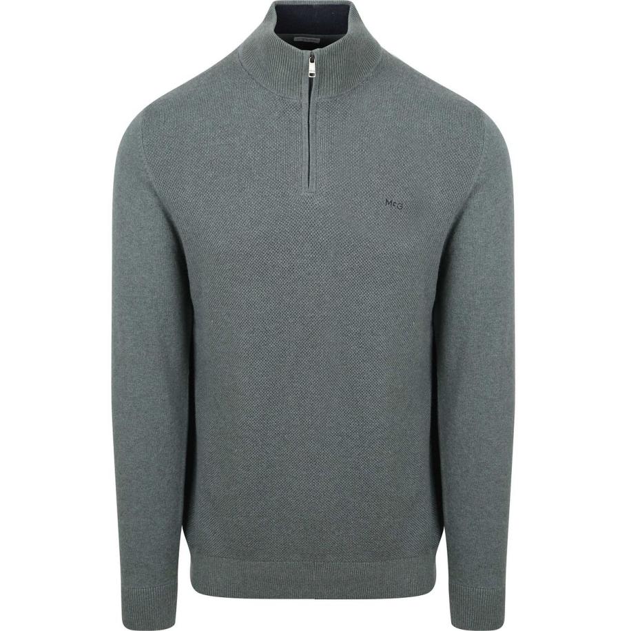 McGregor Half Zip Trui Merino Blend Structure Groen Groen