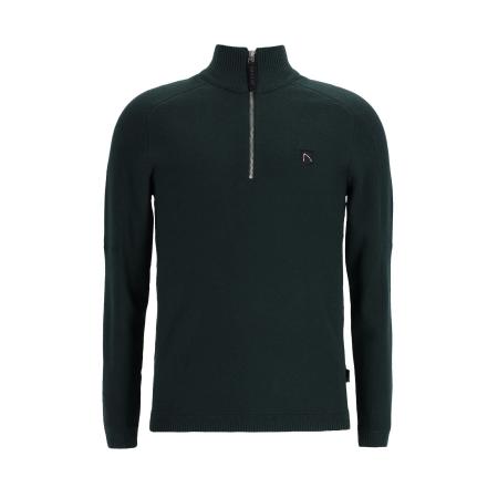 Chasin' CHASIN Trui Oscar Half Zip donkergroen