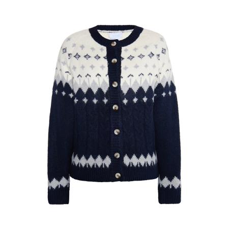 Usha usha BLUE LABEL Gebreid vest ecru / navy / lichtgrijs