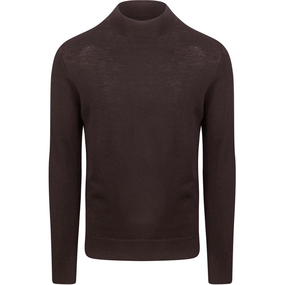Profuomo Turtleneck Trui Merino Donkerbruin Bruin