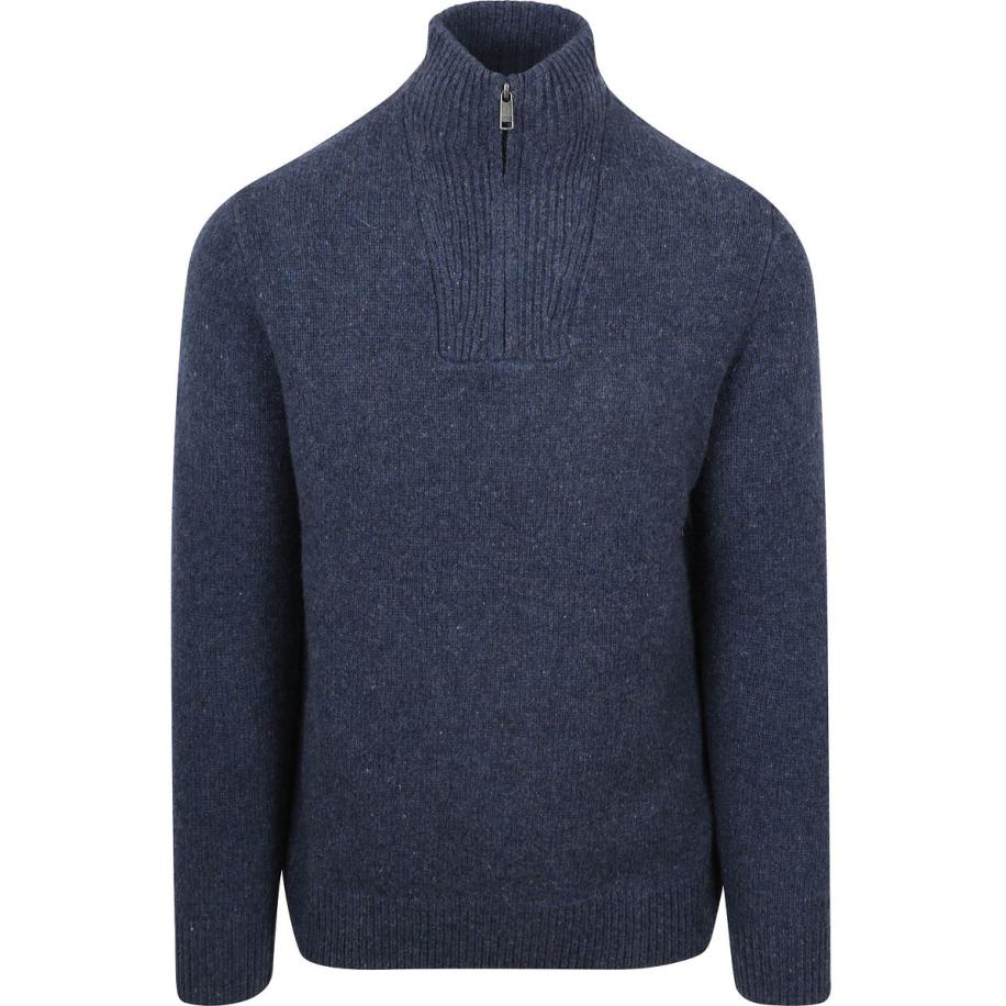 McGregor Half Zip Trui Lamswol Blend Navy Blauw