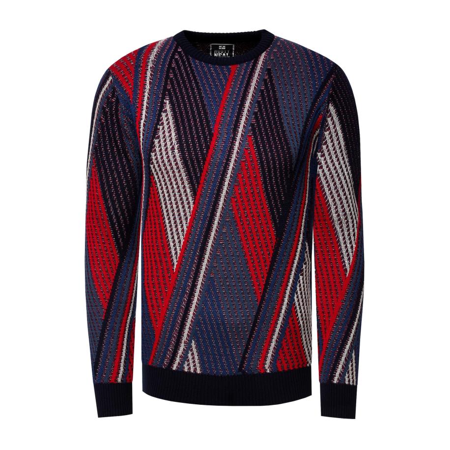 Rusty Neal Rusty Neal Trui navy / rood / zwart / wit -