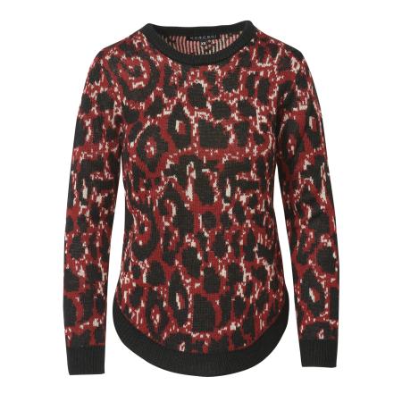 KOROSHI KOROSHI Trui crème / bordeaux / zwart