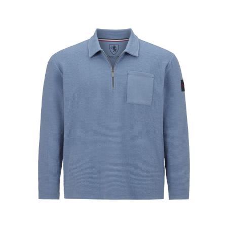 Charles Colby Sweatshirt ritssluitingblauw, Gestructureerd