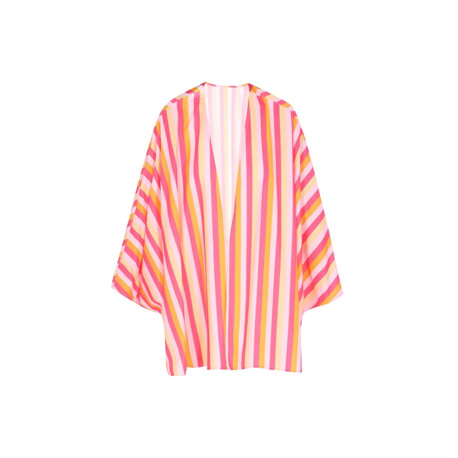 NAEMI Kimono Fashion Look oranje / pink / rosa Multicolor