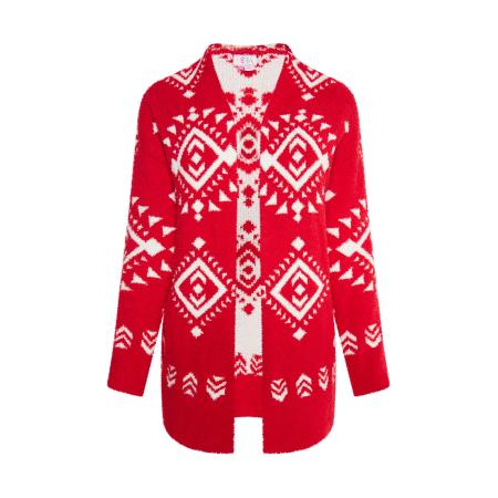 IZIA IZIA Gebreid vest Gaya rood / wit