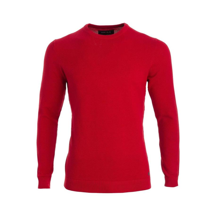 Marvelis Casual Trui ronde hals baksteenrood, Motief Rood