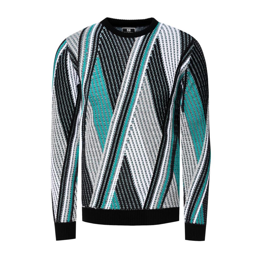 Rusty Neal Rusty Neal Trui turquoise / zwart / wit -