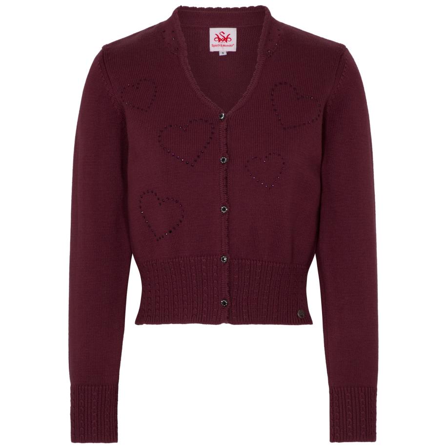 Spieth & Wensky SPIETH & WENSKY Gebreid vest Gosina donkerrood -