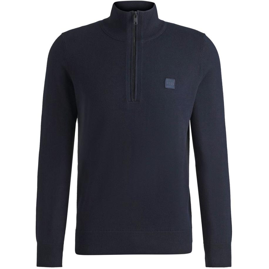BOSS Kanobix Half Zip Trui Donkerblauw Blauw