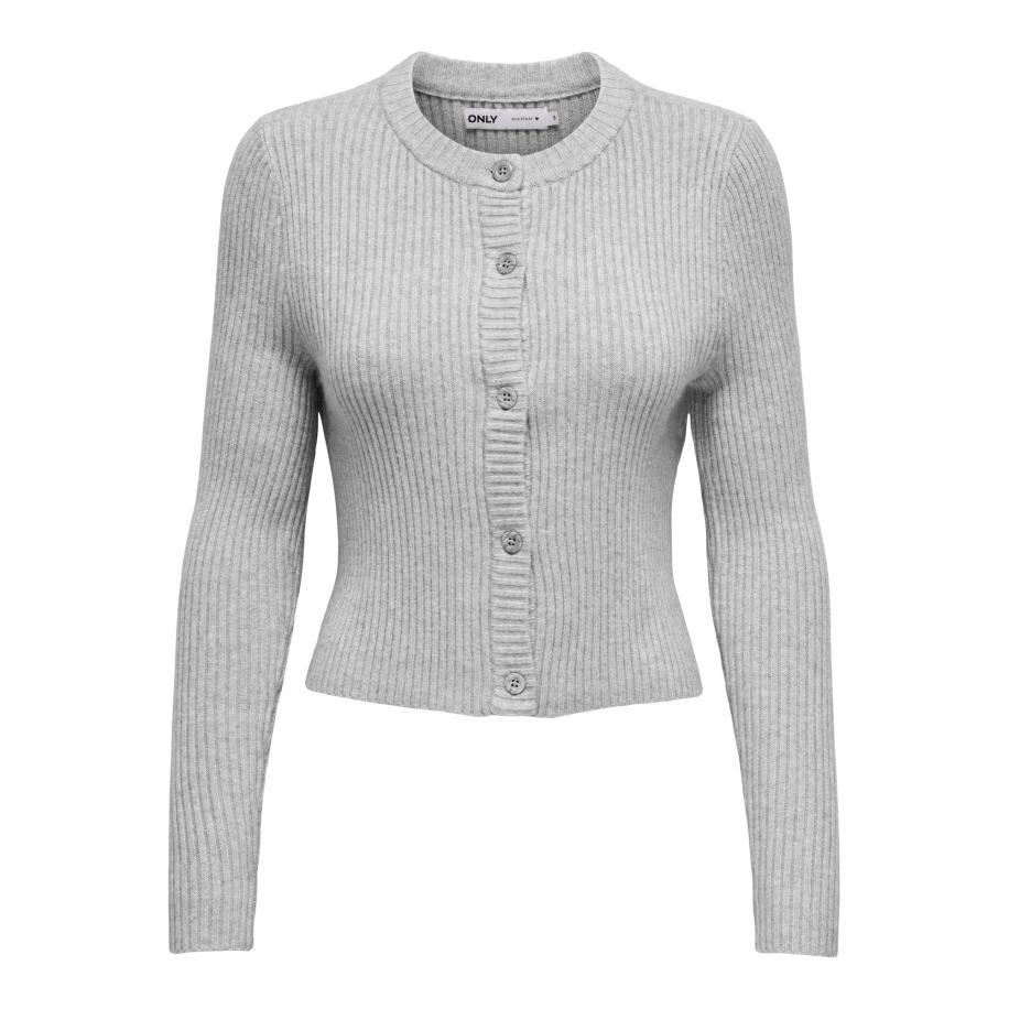 Only ONLY Gebreid vest ONLKatia lichtgrijs -