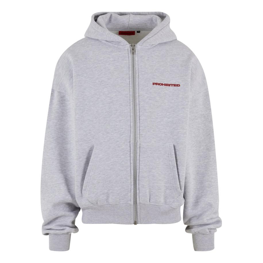 Prohibited Sweatvest lichtgrijs / bordeaux Grijs