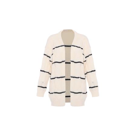 Faina faina Gebreid vest nachtblauw / wolwit