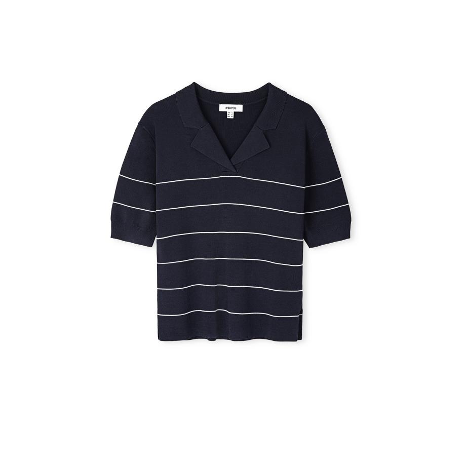 Ipekyol Ipekyol Trui navy / wit -