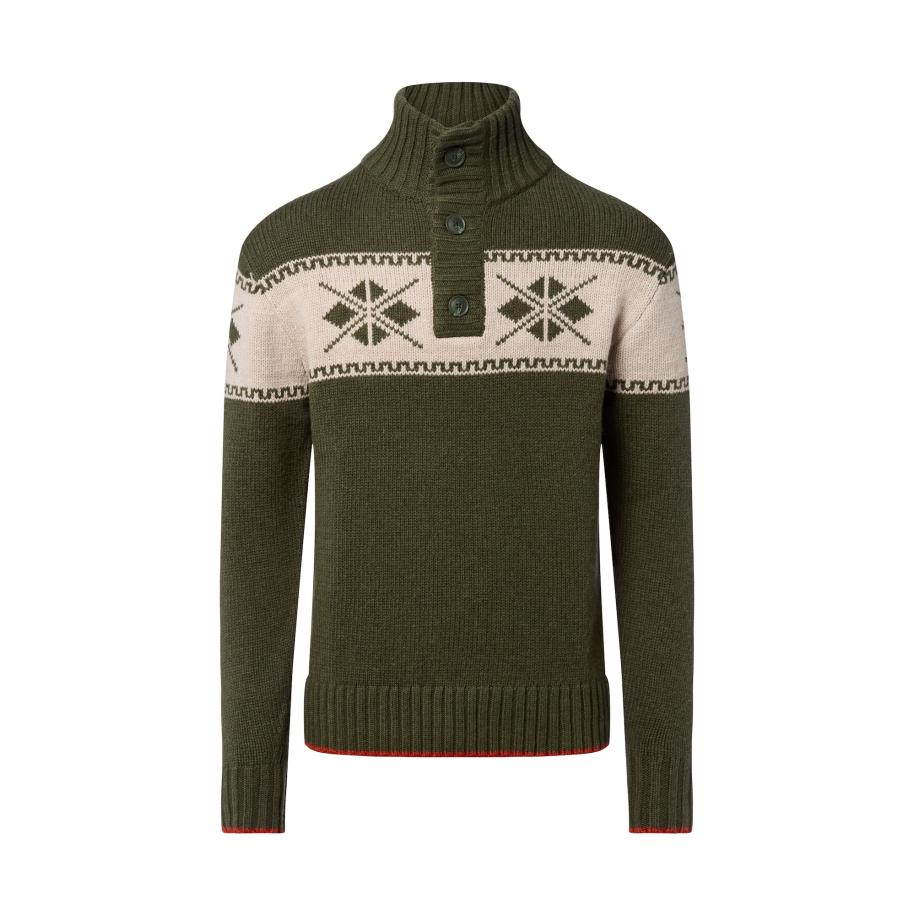 Nils Sundström Nils Sundström Trui beige / olijfgroen -