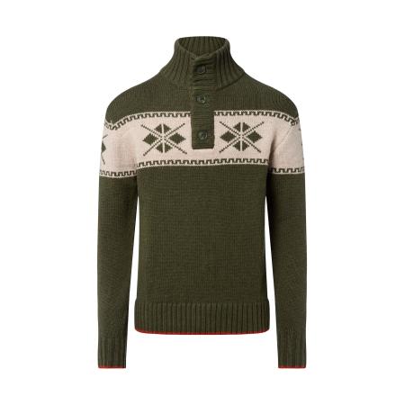 Nils Sundström Nils Sundström Trui beige / olijfgroen