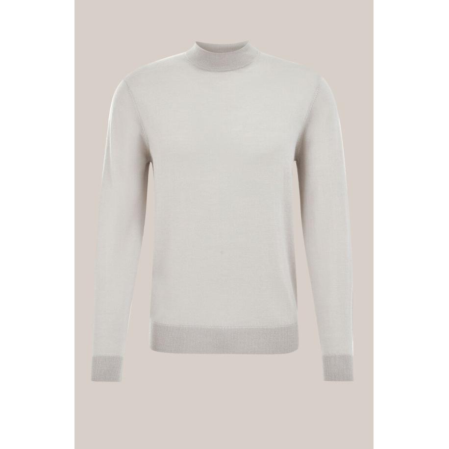 Fundamentals heren trui van merinowol - Slim Fit - Taupe - Merino wol - Maat: XL Bruin