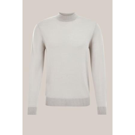 Fundamentals heren trui van merinowol - Slim Fit - Taupe - Merino wol - Maat: XL