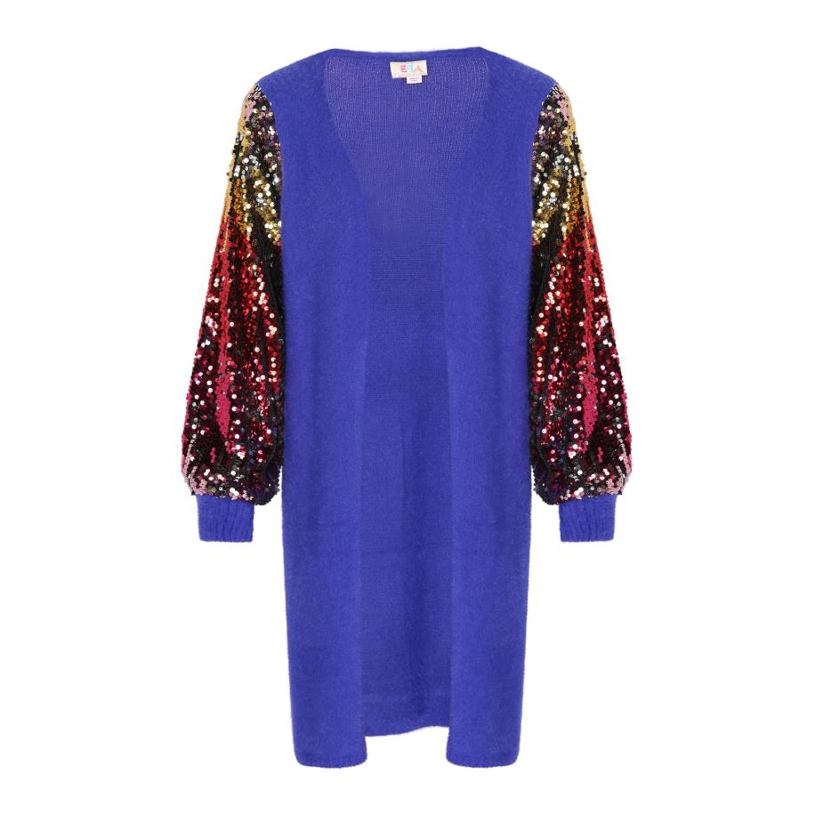 IZIA IZIA Gebreid vest blauw / gemengde kleuren -