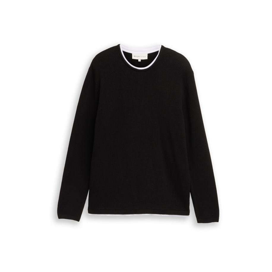 Tom Tailor TOM TAILOR DENIM Trui zwart / wit -