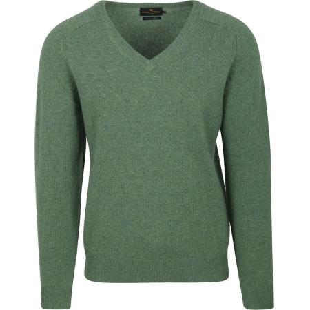 Steppin' Out Trui V-hals Lamswol Mid Groen