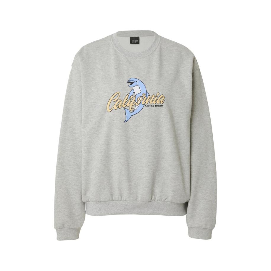 Kaotiko Kaotiko Sweatshirt FLIPPER lichtblauw / geel / grijs gemêleerd / zwart -