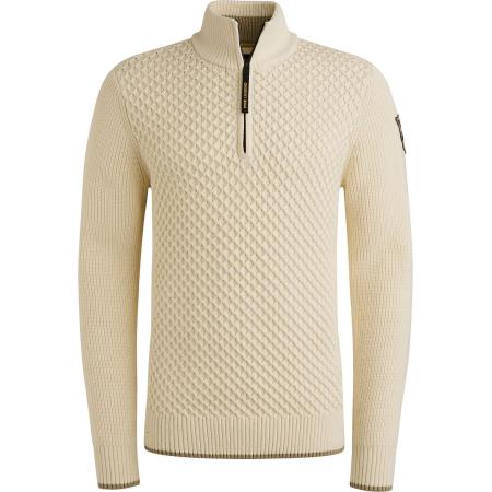 PME Legend Half Zip Structure Trui Ecru