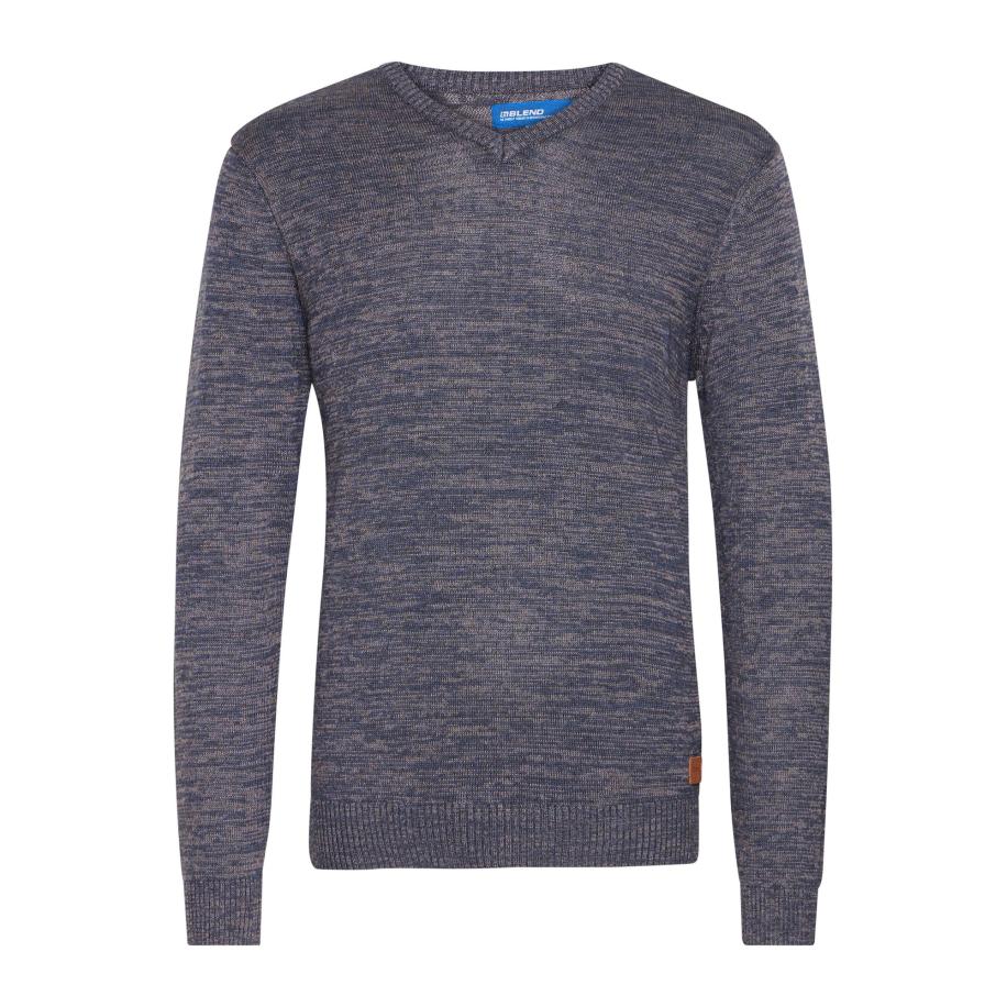 BLEND Trui Dansel camel / nachtblauw Blauw