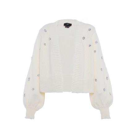 Faina faina Gebreid vest zilver / wolwit