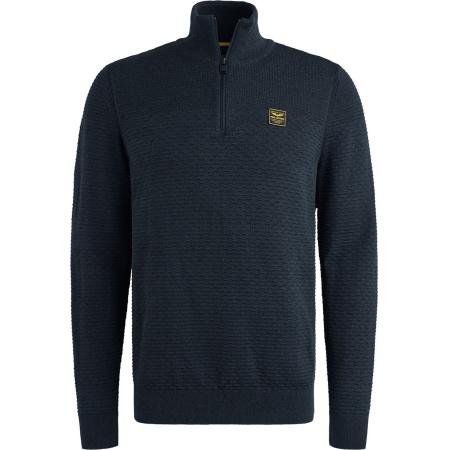 PME Legend Half Zip Structure Mouliné Trui Navy