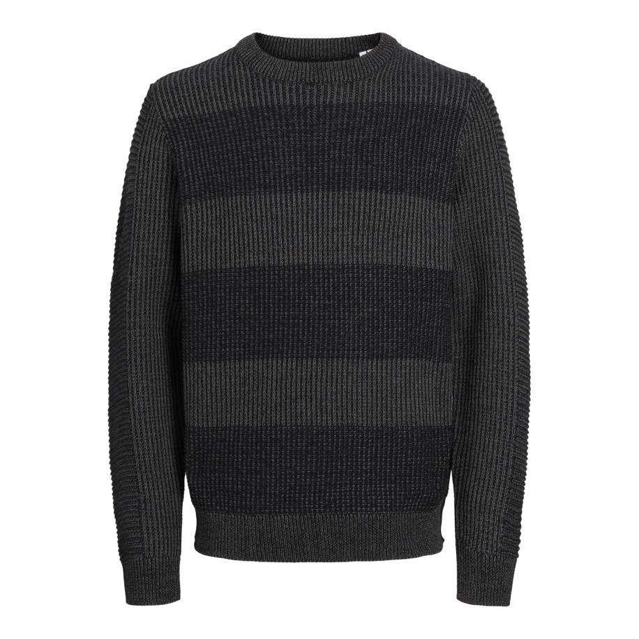 JACK & JONES Trui Hugo donkergrijs / zwart Zwart