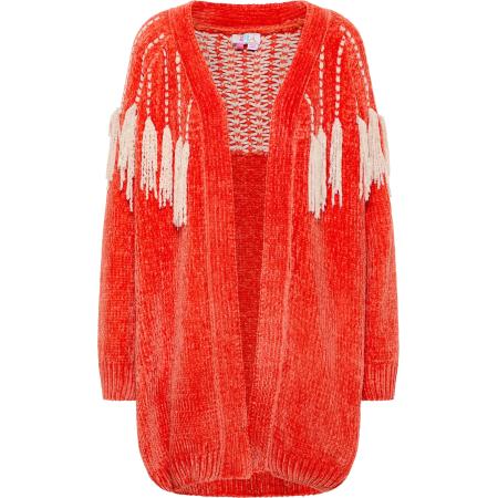 IZIA IZIA Gebreid vest oranje / wit