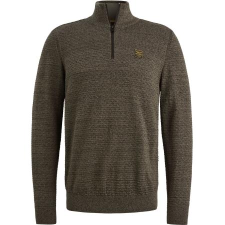 PME Legend Half Zip Structure Mouliné Trui Dusky Groen