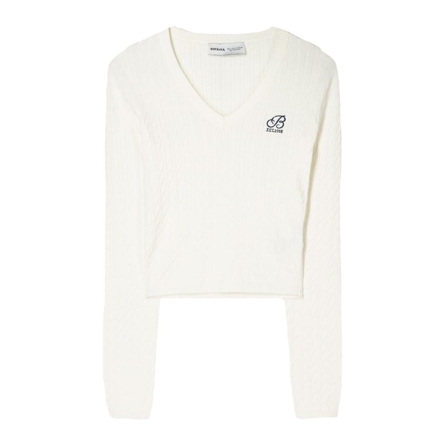 Bershka Bershka Trui ecru / navy -