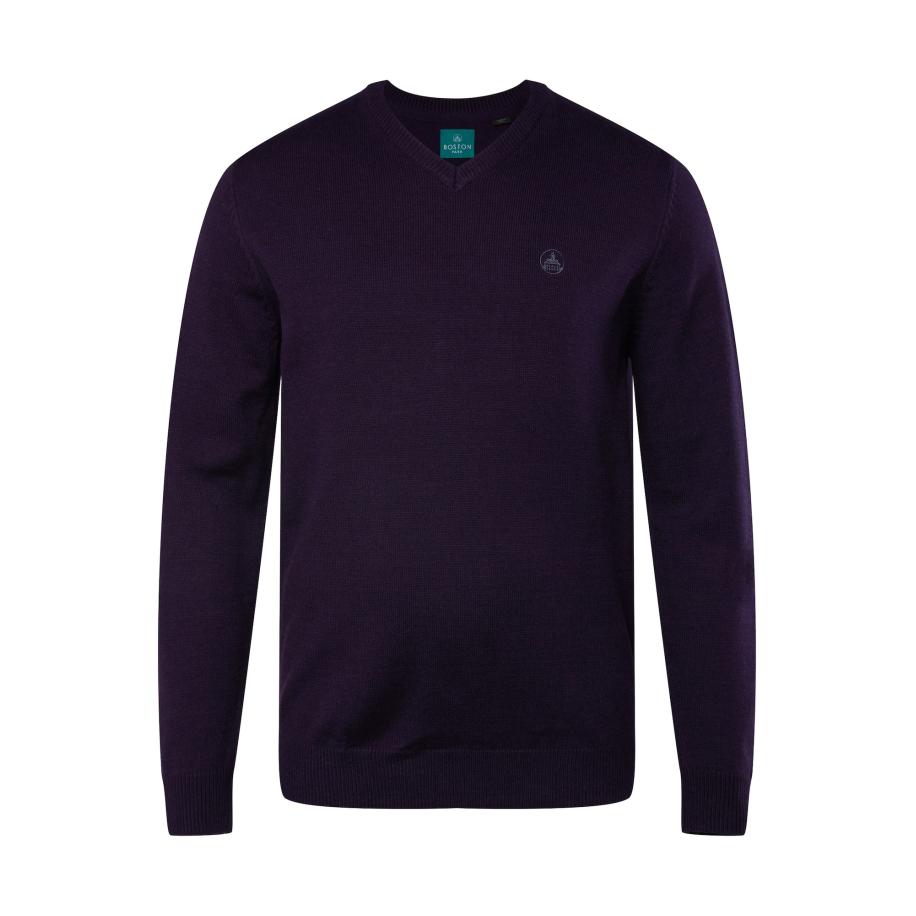 Boston Park Boston Park Trui violetblauw / donkerlila -