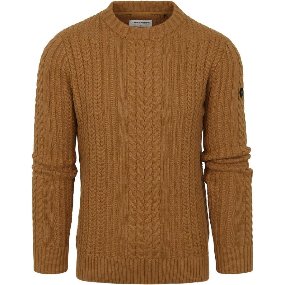 No Excess Pullover Mix Wol Gebreid Bruin Bruin