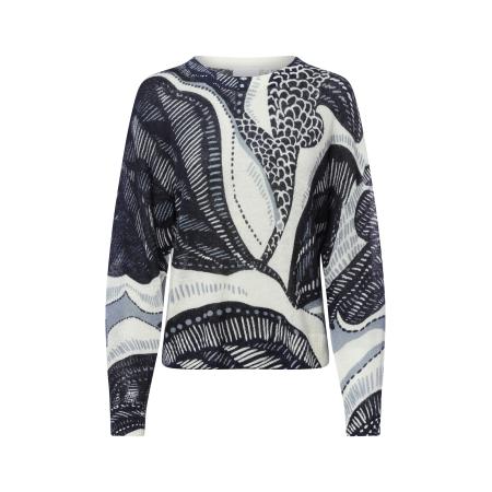 Comma COMMA Trui crème / navy / donkergrijs