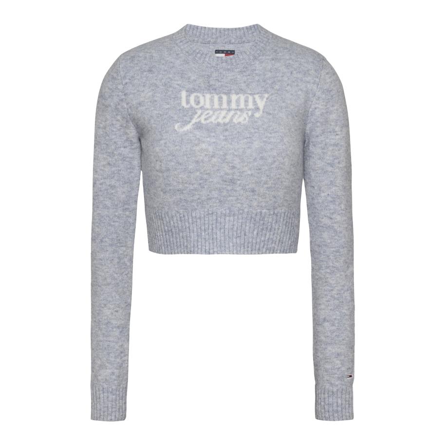 Tommy Jeans Tommy Jeans Trui grijs gemêleerd / wit -