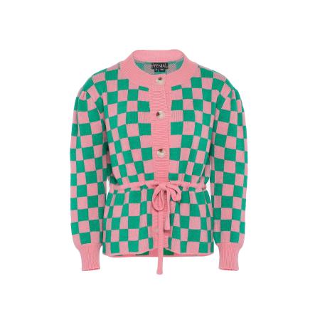 FENIA FENIA Gebreid vest groen / rosa